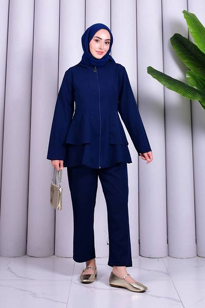 Wual giyim Σετ Hijab με βολάν με φερμουάρ Wual