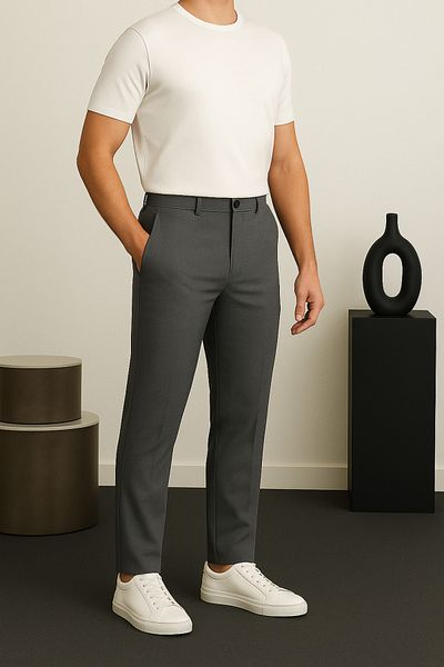 Ser Joven Ανδρικό υφασμάτινο παντελόνι Anthracite Slim Fit