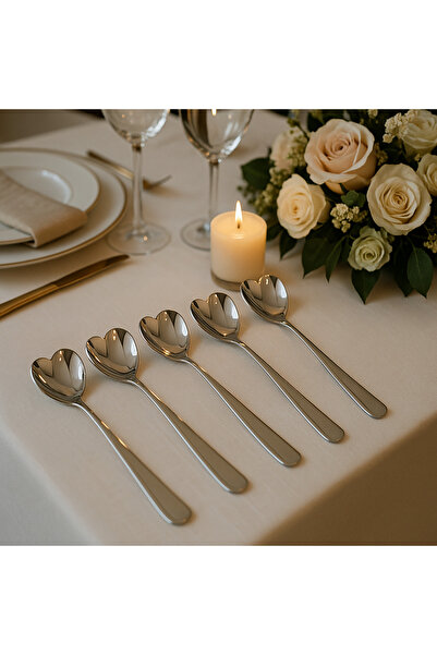 Davet Özdoğan Milano 12 Adet Kalpli Dondurma Nescafe Tatlı Kaşığı