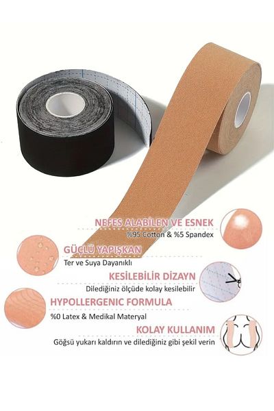 Bravie Banda de susținere pentru modelarea sânilor – Suport rezistent la apă, elastic și invizibil |   5 cm x 5 m