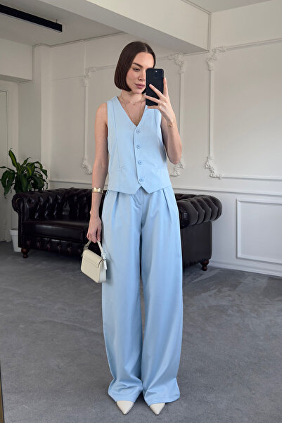 MAGARDE Set de in premium cu vestă - ALBASTRU BEBE