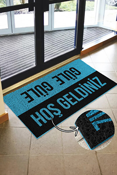 Paspas Yap Welcome Bye Printed Curly Doormat Waterproof Indoor and Outdoor Doormat