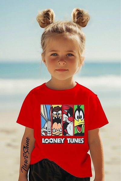 New Shine Looney Tunes Printed Oversized Children's T-Shirt
