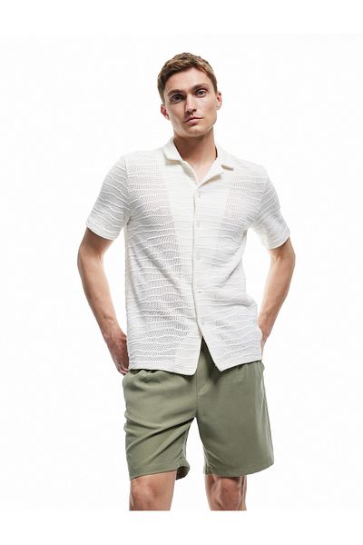 Koton Viscose Pocket Detailed Rayon Waist Lace up Bermuda Chino Summer Shorts