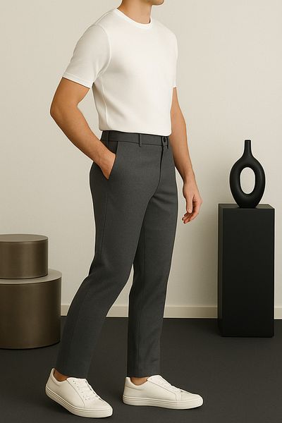 Ser Joven Ανδρικό υφασμάτινο παντελόνι Anthracite Slim Fit