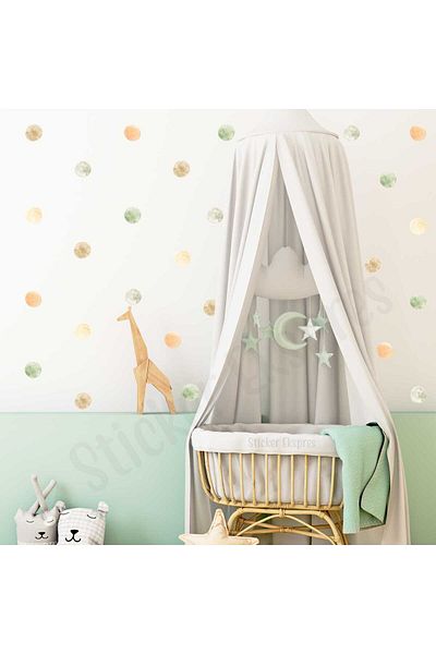 Sticker Ekspres 5 cm Terra Polka Dots Children's Room Wall Sticker Set Polka Dot Sticker