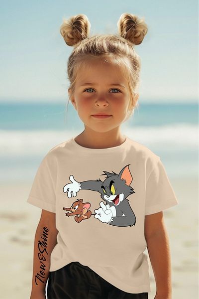 New Shine TRIOC OVERSIZE IMPRIMAT TOM ȘI JERRY PENTRU COPII