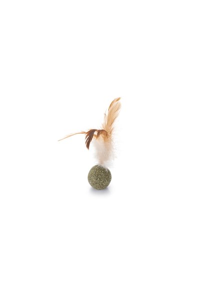 Beeztees Cat Toy, Catnip Ball, Feather, 12cm