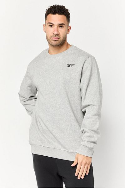Reebok Men Sportswear Fit Long Sleeve Outdoor Sweatshirt, Light Grey