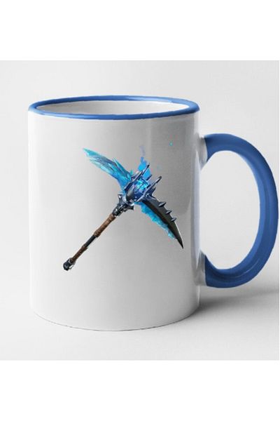 OEM Cană personalizată Fortnite cu mâner albastru - Târnăcop Permafrost, INOVATIX®. 330ml