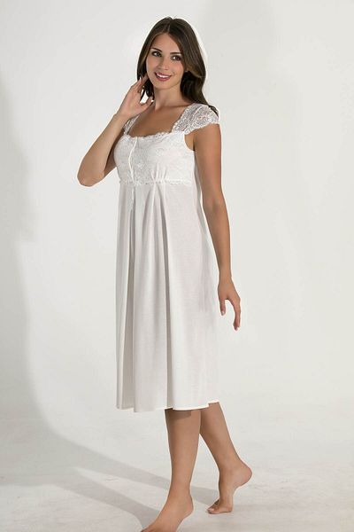 LORIAN'S Women's Ecru Maternity and Maternity Nightgown Dressing Gown Set Set of 2