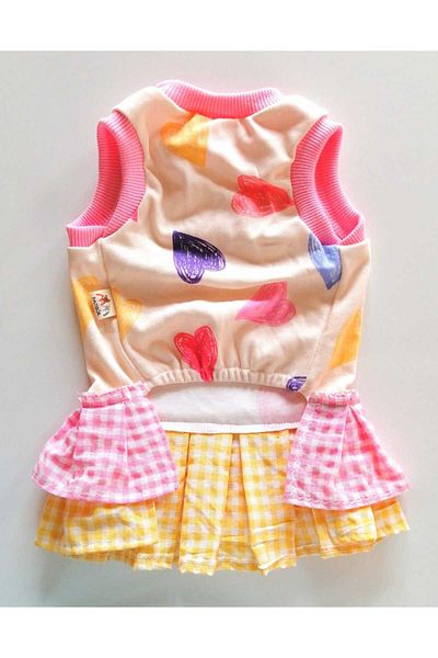 PATİBÖR Plaid Pink Skirt Dog Outfit