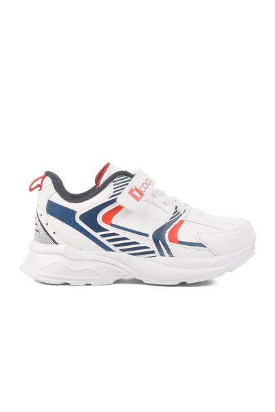 AYAKMOD Pantofi sport alb cu plasă cu velcro pentru băieți 2330 F