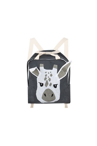 zola Rucsac pentru copii, model zebra, gri inchis, bretele reglabile, 34x34x10 cm