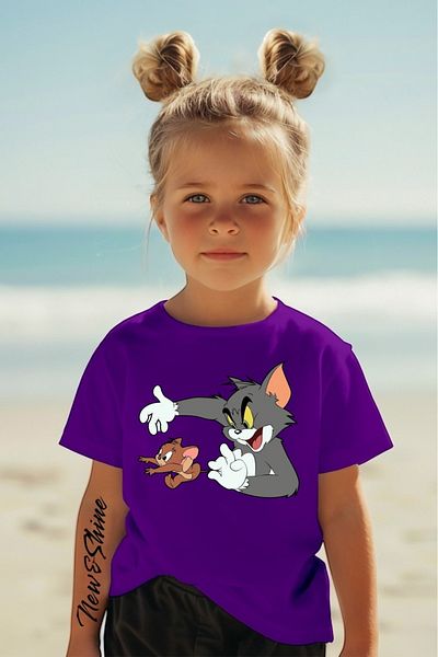 New Shine TRIOC OVERSIZE IMPRIMAT TOM ȘI JERRY PENTRU COPII