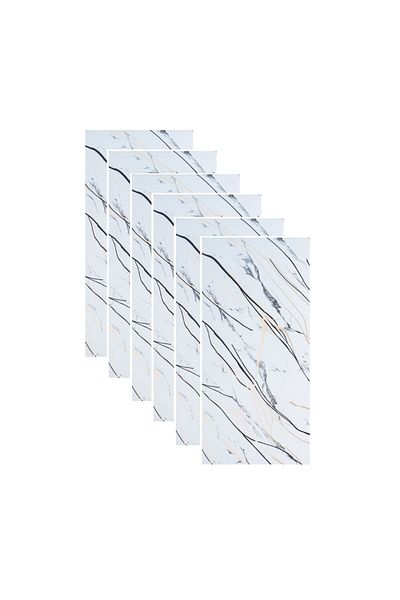 Naimeed Company Set de 6 panouri decorative autoadezive cu folie de aluminiu, suprafață acoperită 1,08 m², D7123, 60x30 cm