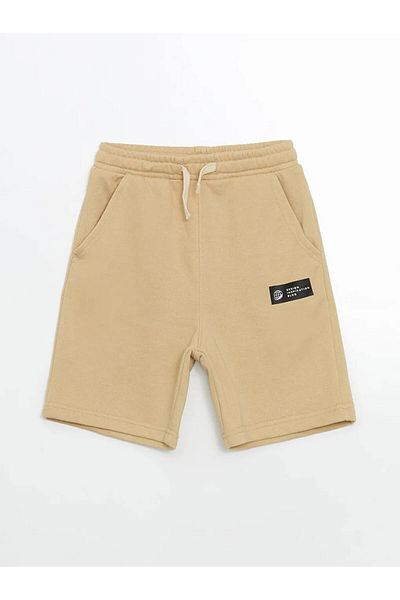 LC Waikiki Pantaloni scurți pentru băieți LCW Kids Bej cu talie elastică, pachet de 2