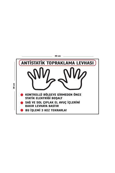 Lucena Metal Antistatic Grounding Plate 30cm X 40cm A3 Size Warning Sign Notice Sign