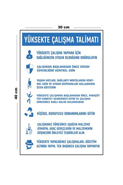 Lucena Metal Work at Height Instruction 30cm X 40cm A3 Size Warning Sign Directional Sign