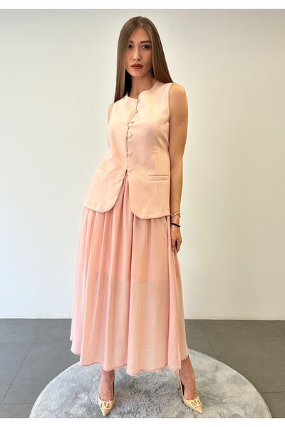 ossons Lined Vest Skirt Set