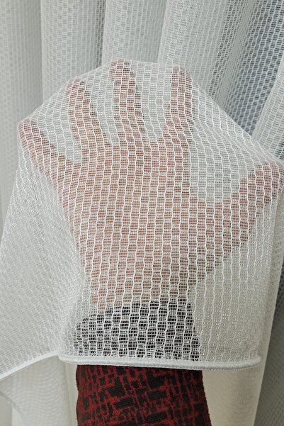 Cem al Tekstil Petek Desen Tül Ütü İstemez Kırışmaz (1/3 SIK PİLE) Pileli Lük...