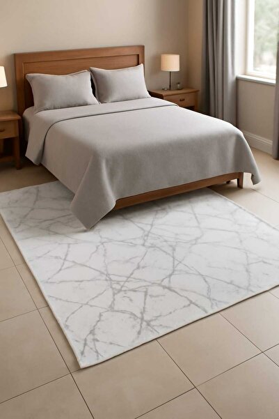 HALIZER 120X180 EBATINDA SİYAH-BEYAZ-GRİ RENKLERİNDE MODERN TARZDA SACAKLI BA...