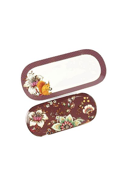 Le Atölye Magenta 2 Oval Serving Plate 20x43 16x34cm