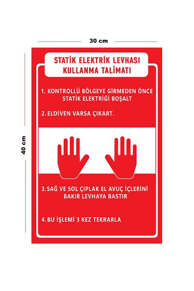Lucena Metal Static Electricity Sign Instruction to Use 30cm X 40cm A3 Size Warning Sign Direction