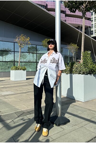 serline Fuerundar Вишитий плюшевий преміум-сорочка оверсайз