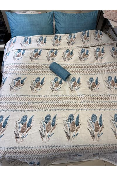 ŞENER HOME Ekin Patterned Sheet Mint, Elastic Personality Set