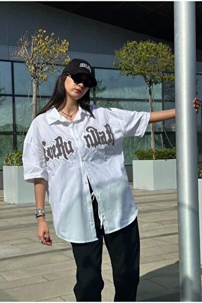 serline Fuerundar Вишитий плюшевий преміум-сорочка оверсайз