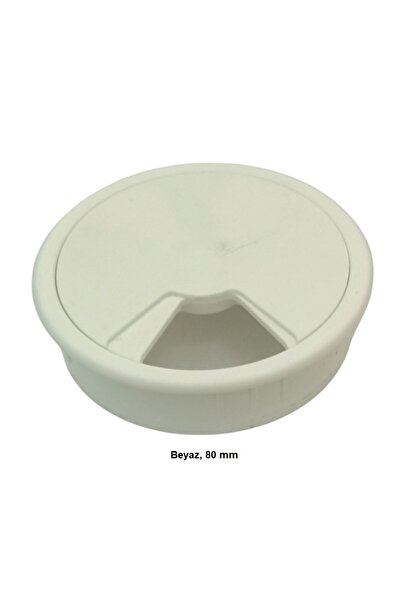 Adilon Masaüstü Kablo Kanalı Deliği Kapağı Beyaz 8 Cm