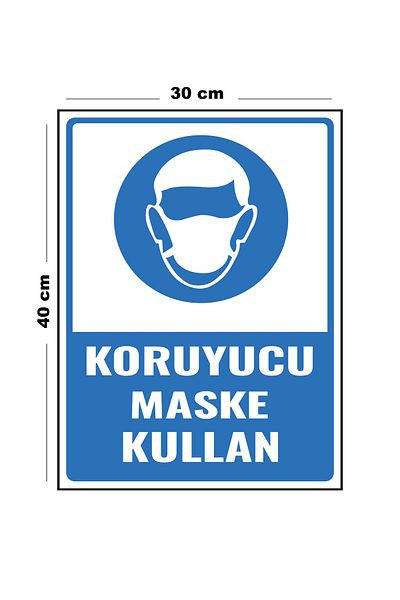 Lucena Metal Use Protective Mask 30cm X 40cm A3 Size Warning Sign Directional Sign