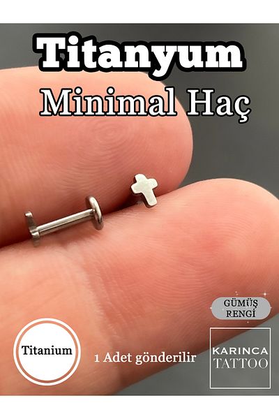 Karınca Piercing Minimal Crucifix Titanium Piercing Helix Flat Ear Cartilage Nose Conch Tragus Piercing Earring