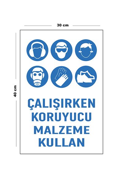 Lucena Metal Working Use Protective Material 30cm X 40cm A3 Size Warning Sign Directional