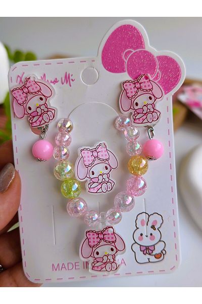 Nisankids My Melody Earrings-Ring-Bangle Set of 3 (Earrings Are Compression)