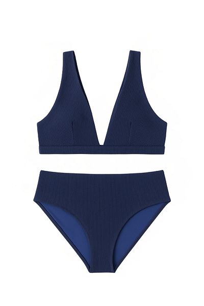 Katia&Bony Women's lemon party joella high waist bikini set navy blue