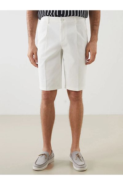 LC Waikiki Southblue ecru standard pattern men's shorts