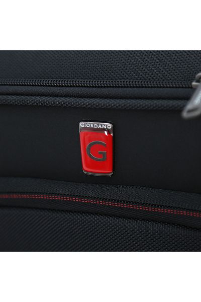 Giordano حقيبة كمبيوتر بعجلات مزدوجة دوارة ناعمة - مقاس 17.5 بوصة، لون أسود