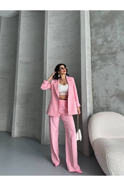 Moda İkra Blazer Jacket Pants Belt Suit