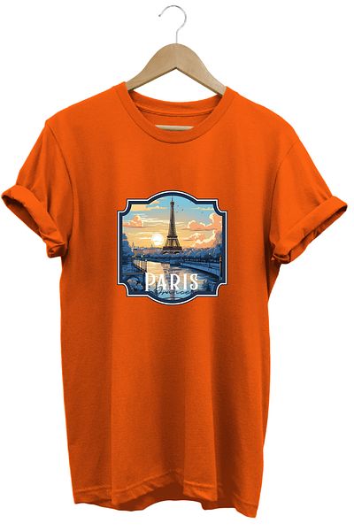 remonz Cities Series Paris Printed 100% Cotton Regular Fit Crew Neck T-Shirt