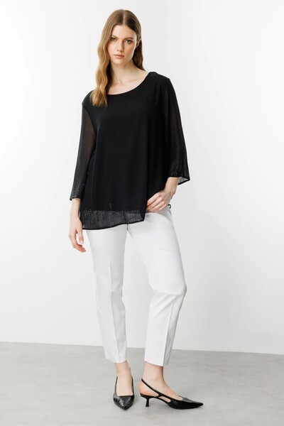 Ekol Μπλούζα Plus Size με Λεπτομέρεια Πέτρα 3904-25