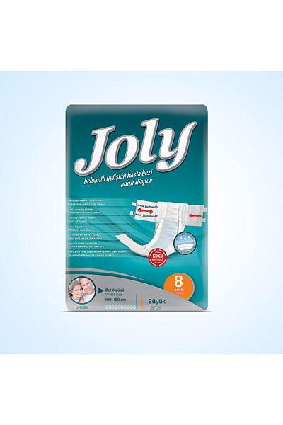 Joly Adult Patient Diapers Large 8 Pieces