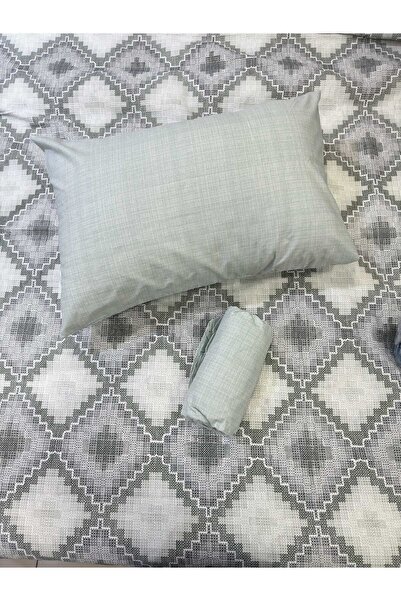ŞENER HOME Canvas Patterned Bed Sheet Elastic Single Pique Set - Mint