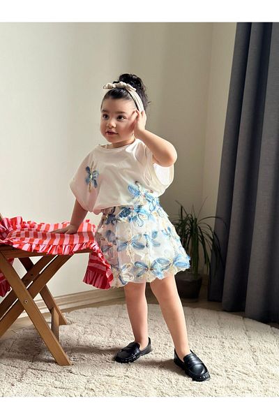 JOYBOY KİDS Set de 2 fete cu fusta balon si flori