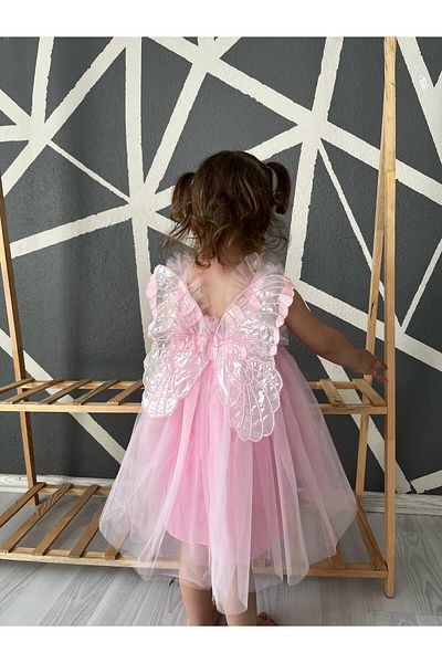 Serackids Girl Baby Kids Winged Birthday Party Wedding Special Occasion Tulle Tutu Lined Princess Christmas Dress
