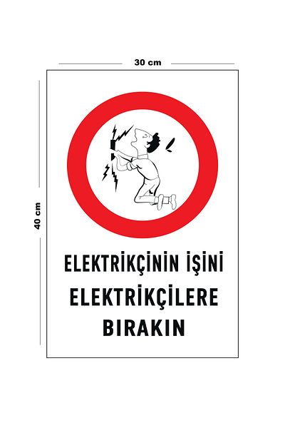 Lucena Metal Leave Electrician's Work to Electricians 30 cm X 40 cm A3 Size Warning Sign Diversion