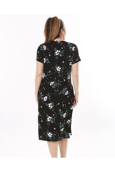 rotop Rochie casual Lola, model 45, cu buzunare, Culoare Negru, Marime 54