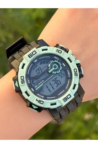 Jaga Digital 2 Years Warranty Alarm+Stopwatch+Light and Calendar 5 Atm Young Sports Men's Wristwatch Jg003