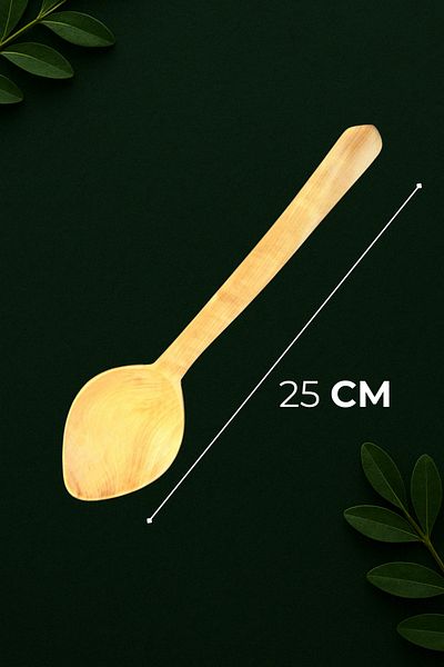 Ülgenev 100% Natural Boxwood Spoon Set of 2 |   25-28cm |   Non-Scratch, Healthy Wooden Spoon